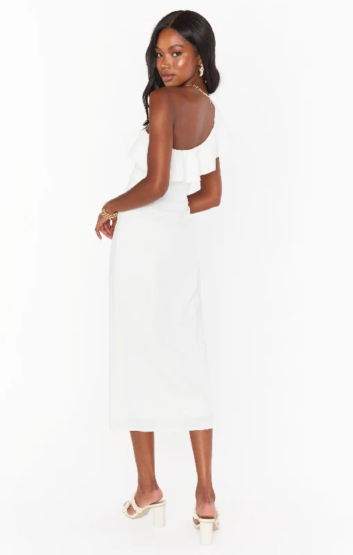 Florentine Midi Dress ~ White Stretch