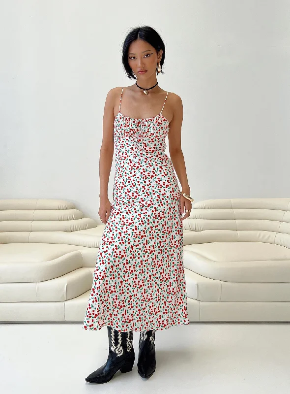 Kaplan Midi Dress White / Red