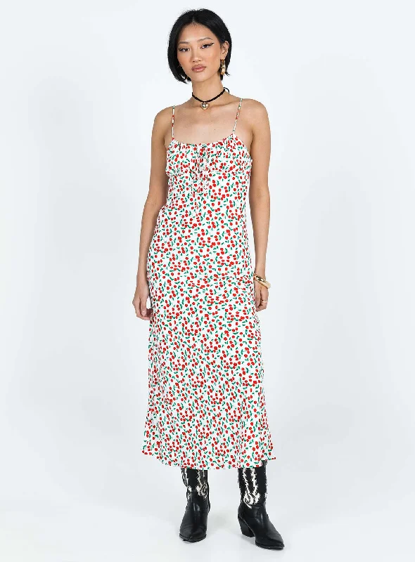 Kaplan Midi Dress White / Red