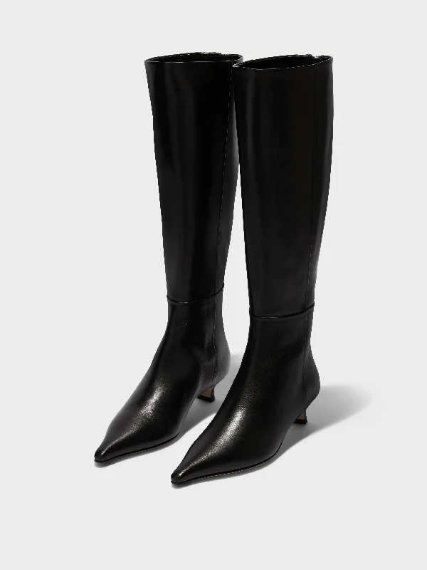 Zazie Leather Knee-High Boots