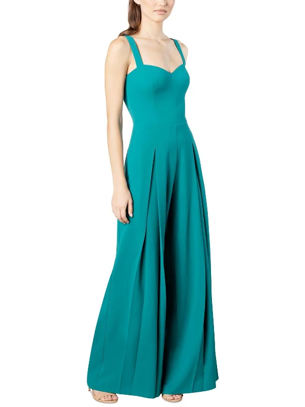 Womens Pleated Wide Leg Jumpsuit