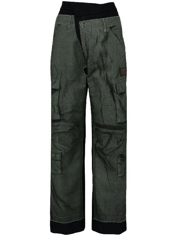 Green Cargo Pants With Printed Wrap