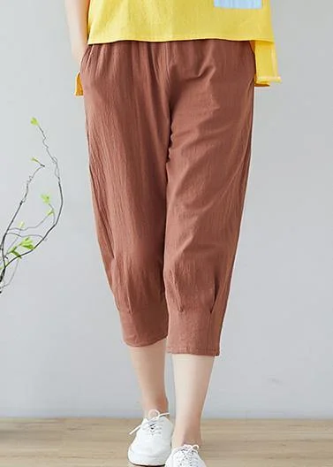 Vivid elastic waist cotton plus size Tutorials khaki Plus Size harem pants