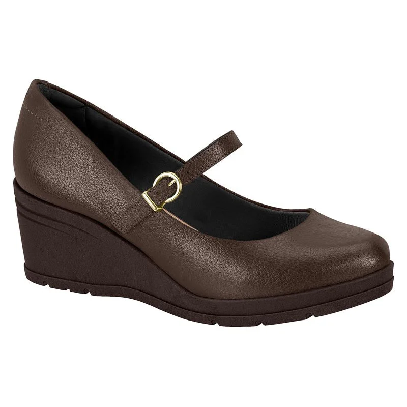 Beira Rio 4299-101 Mary-Jane Wedge in Coffee Napa