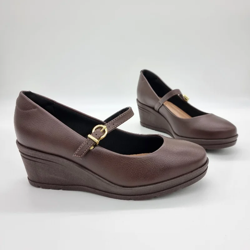 Beira Rio 4299-101 Mary-Jane Wedge in Coffee Napa