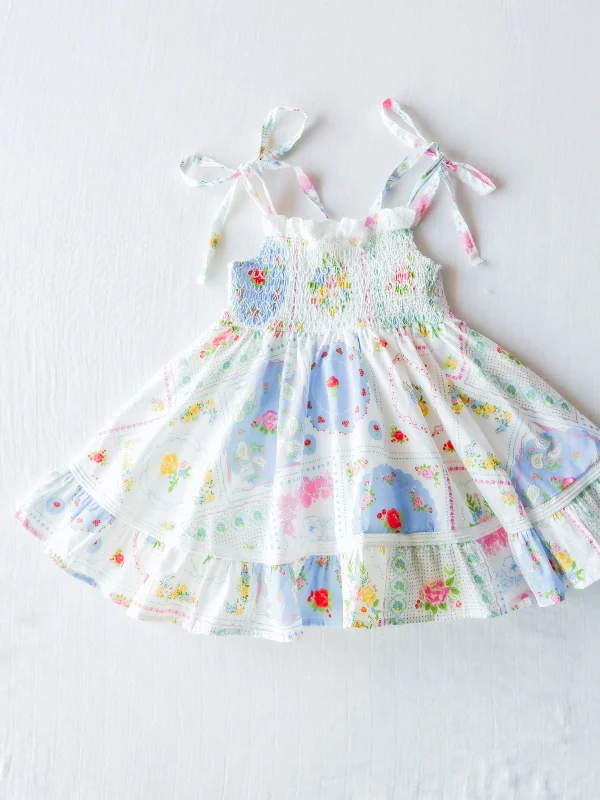 Audrey Smocked Dress - Spring Patchwork