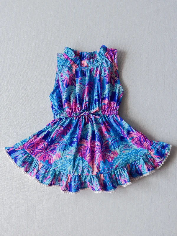 Katie Flutter Dress - Tropical Nights