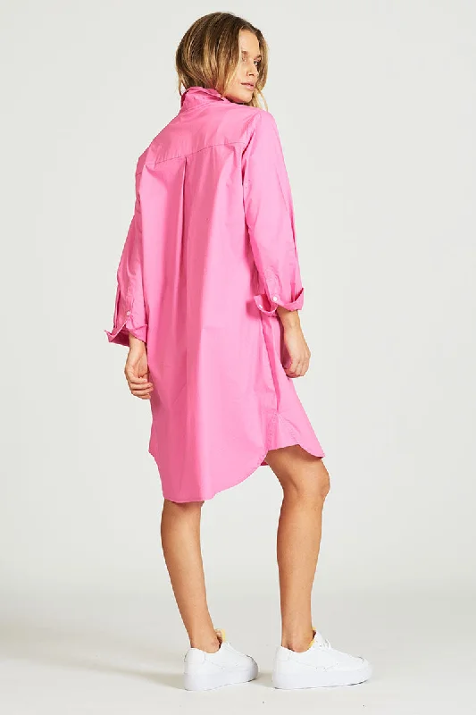 The Popover Shirtdress - Hot Pink