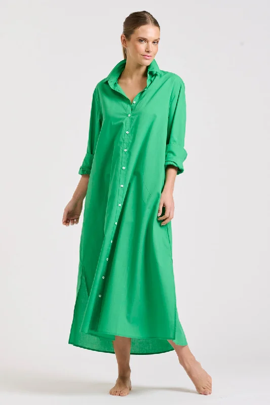 The Luna Oversized Longline Dress - Bright Green