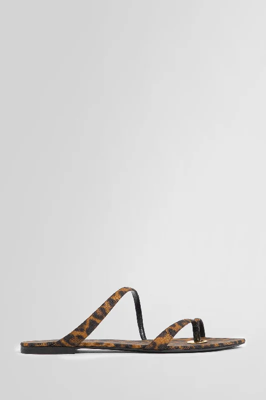 SAINT LAURENT WOMAN ORANGE SANDALS & SLIDES