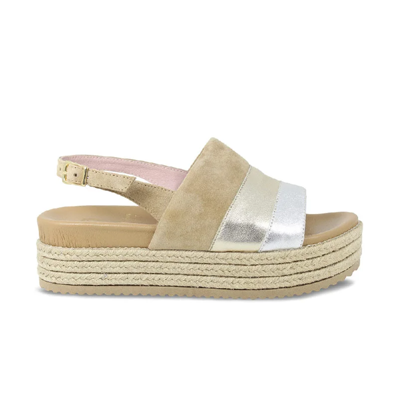 Bertie: Nude Suede & Metallic Leather